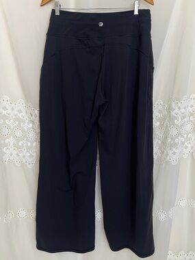 Women Iuga Athletic Pant LARGE Black Wide Leg High Waist Stretch Workout Yoga
